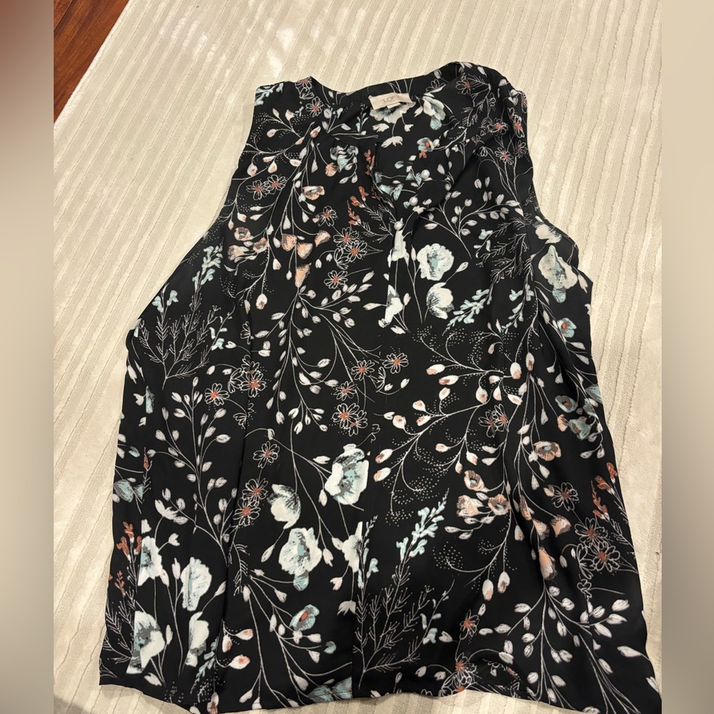 Black and floral print sleeveless blouse - Picture 2 of 5